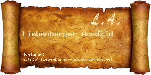Liebenberger Acsád névjegykártya